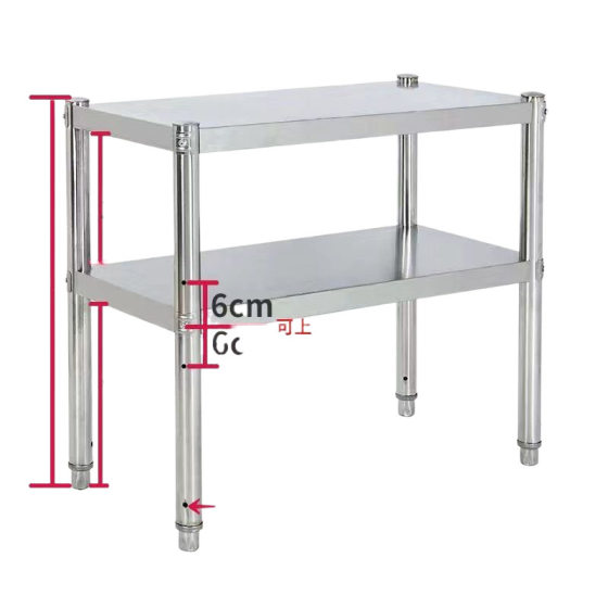 Two-layer Stainless Steel Kitchen Rack Countertop Microwave Oven Rack Storage Rack Floor-standing Kitchen Cabinet Storage Double-layer Pot Rack