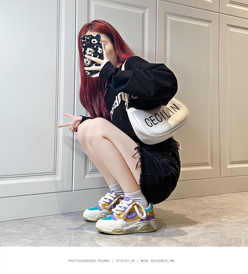 Bread Girl Student Coreano Versatile per bambini Suola spessa Casual Alta bellezza Campus Sport Running Scarpe Matsuke_voghion.com