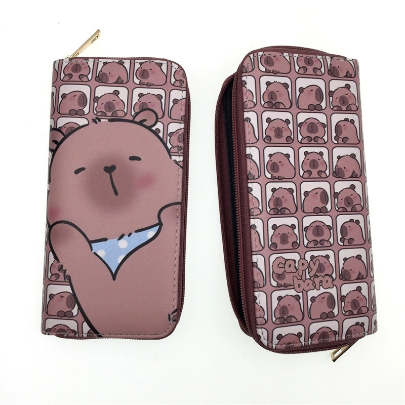 Длинный кожаный кошелек? polyurethane card holder with zipper, интернет-селебрити
