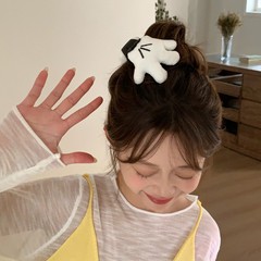 キュートで面白いミッキーパームグリッパー立体ぬいぐるみヘアクリップサメクリップ楽しい小さなハンドヘアクリップヘアアクセサリー