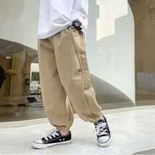 2025秋装新款春秋长裤男童工装裤韩版儿童休闲裤宽松中大童装裤子