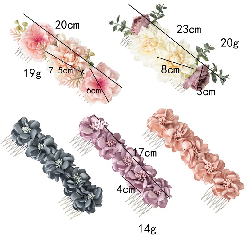 Elegant Pastoral Flower Cloth Insert Comb display picture 9