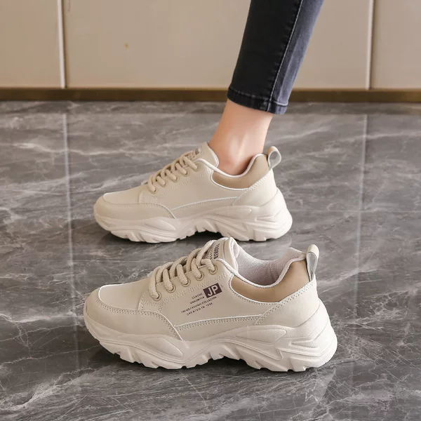 Women's Dad Shoes 2026 New Popular Model Spring and Autumn Mesh Breathable Versatile Thick-Soled Casual Sports Shoes Lightweight White Sneakers