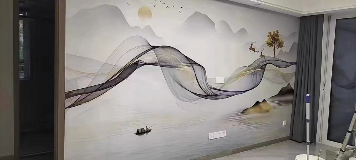 现代简约背景墙丝