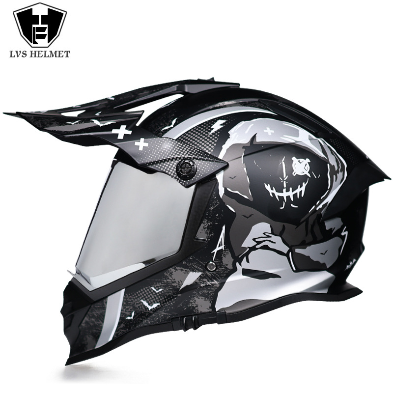 Nuevo off-road tire casco de doble lente carretera tire casco completo motocicleta Larga Distancia unisex Four Seasons universal LVS