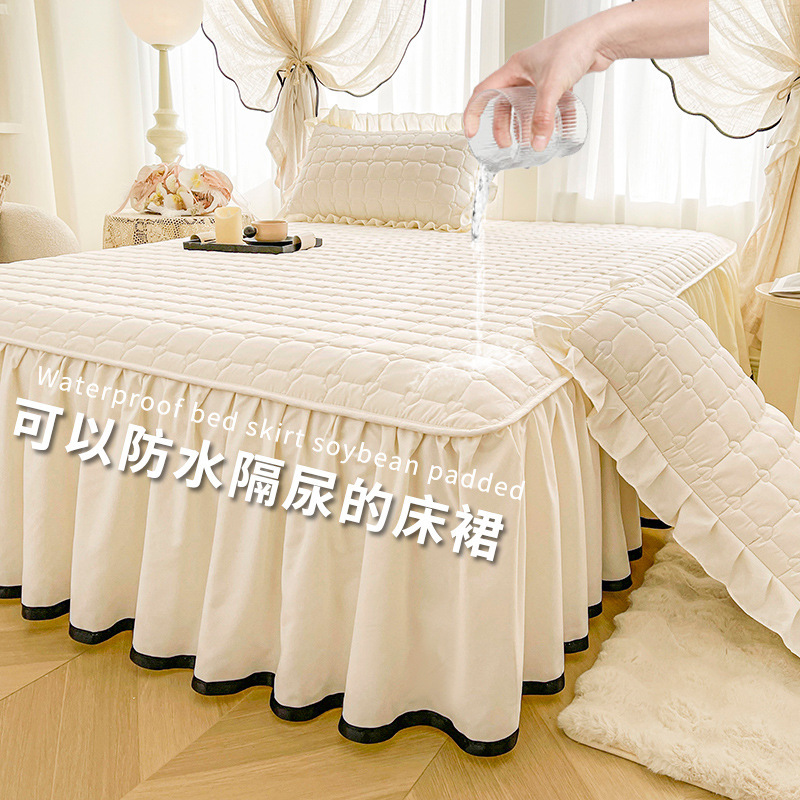 A類原綿水洗浄綿防水ベッドスカート単品レース母子級厚手ベッドカバー3点セット滑り止めベッドカバーカバー|undefined