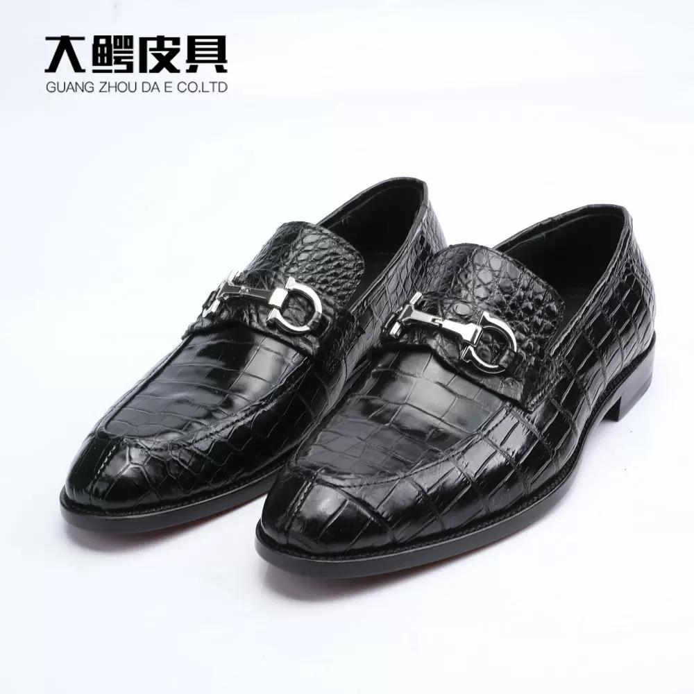 厂家批发男士鳄鱼肚皮商务皮鞋男真皮男鞋新郎伴郎正装休闲皮鞋