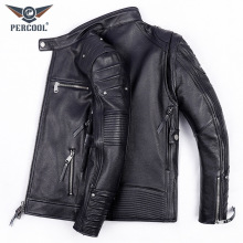 哈雷机车服真皮皮衣青年男头层纯牛皮骑行皮夹克潮流摩托车服外套