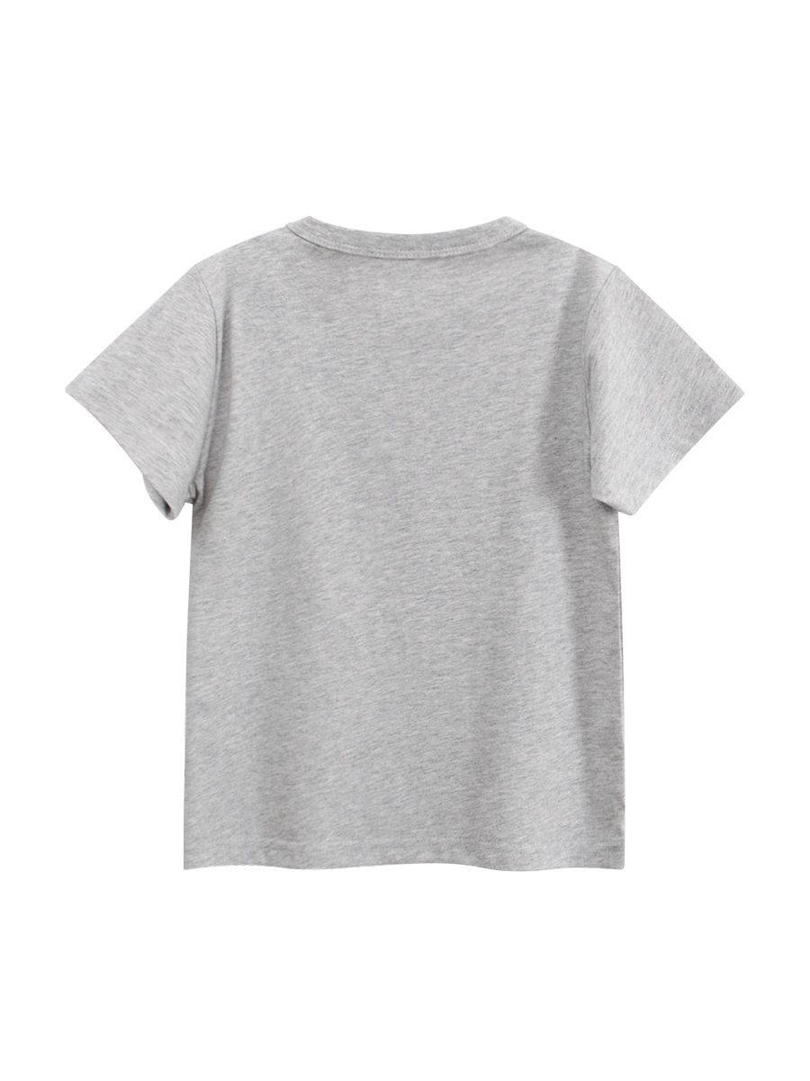 27kids ropa para niños camiseta de manga corta para niños verano algodón niño ropa de bebé impresión de media manga fuente de Douyin