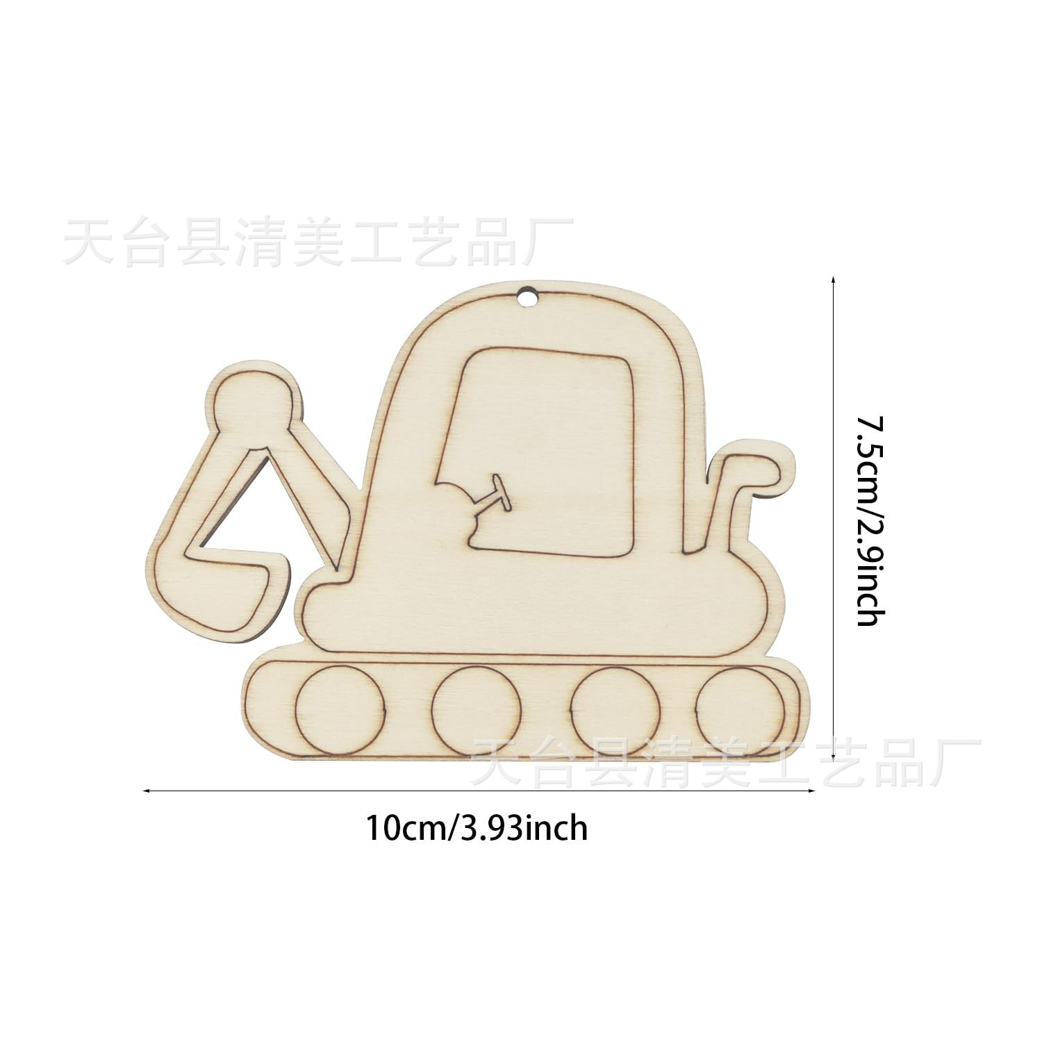 Excavadora sin terminar cortar tractor artesanía Excavadora de madera forma cortar adornos de camiones de madera