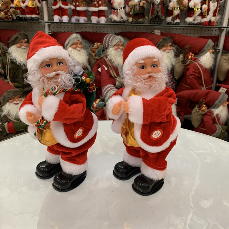 Christmas New electric Santa Claus decorations Creative plush Santa Claus doll toys that can climb ladders_voghion.com