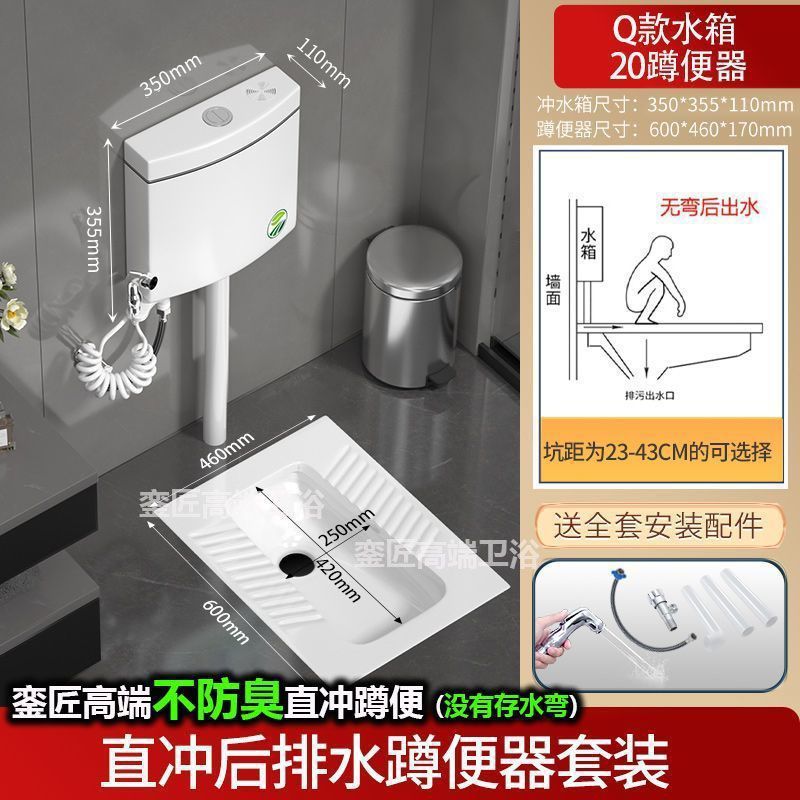 品牌蹲便器水箱卫生间后排蹲坑便池大便器蹲便器大号特大号家用|undefined