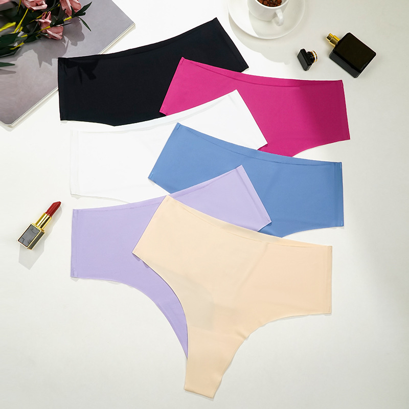 Europa y América sexy transpirable thongs de algodón entrepierna una pieza de cintura alta deportivo sin marcas de tamaño grande T pantalones íntimas mujeres