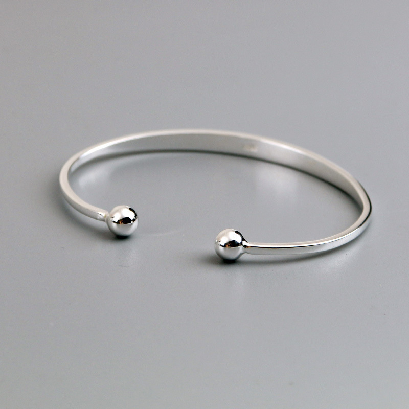 Yamamoto plata simple llanura cuentas de plata pulsera de plata estilo coreano de las mujeres 925 moda de plata irregular pulsera de la superficie ins