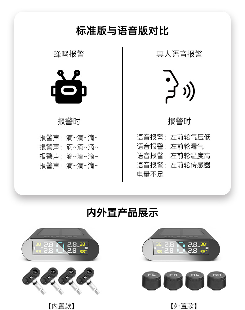 Luyang Intelligent Ty06 Tire Pressure Monitoring Car Tire Pressure Tpms Tire Pressure Detection Tire Tire Pressure Monitoring Four Tire Pressure