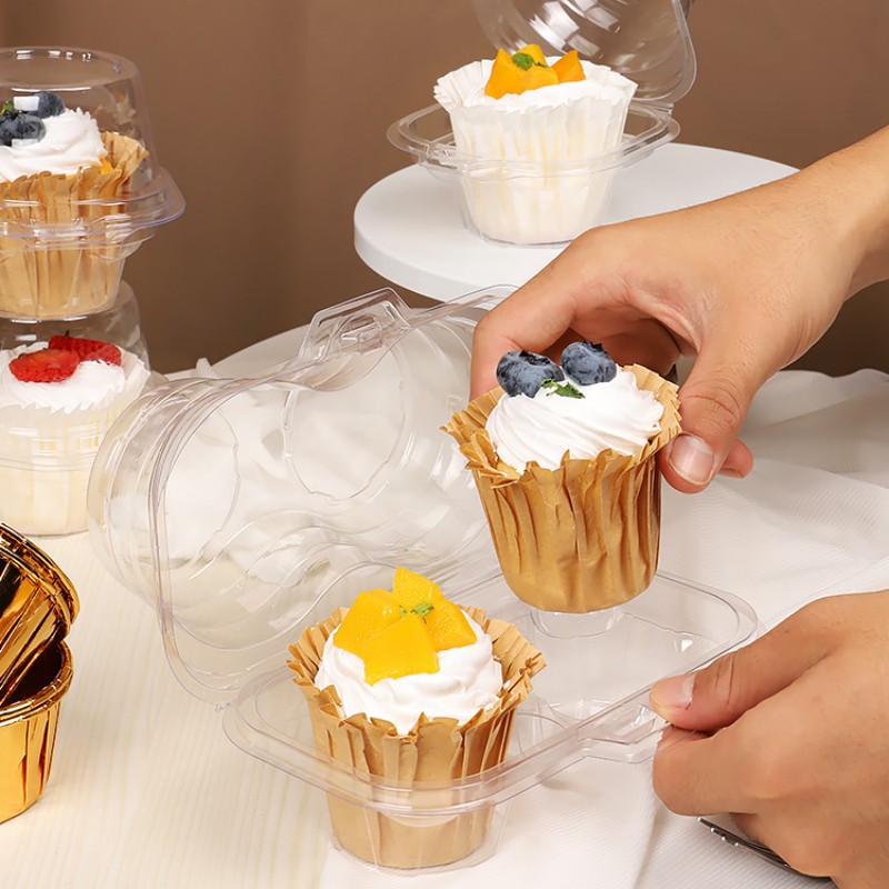 圣诞杯子蛋糕纸杯包装蛋糕盒单个马芬杯吸塑蛋糕卷包装盒烘焙