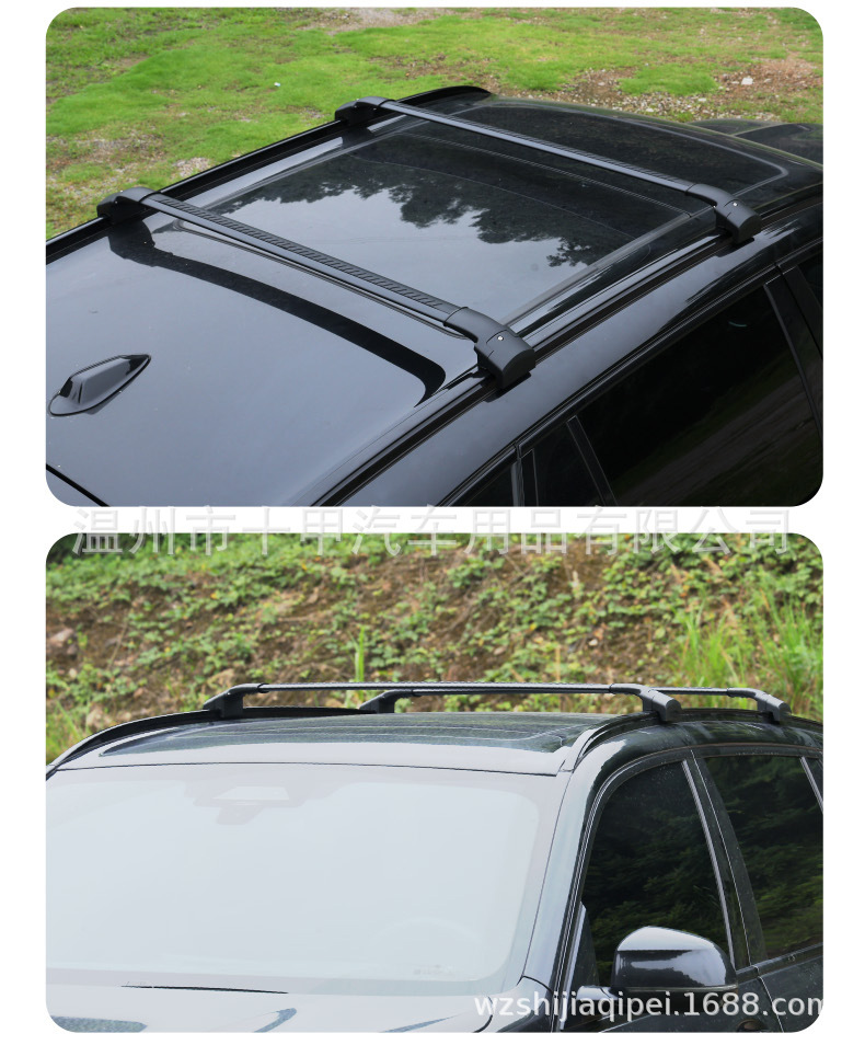 Heavy-Duty Aluminum Alloy Roof Rack with Low-Profile Clamp Design for Carrying Luggage and Cargo