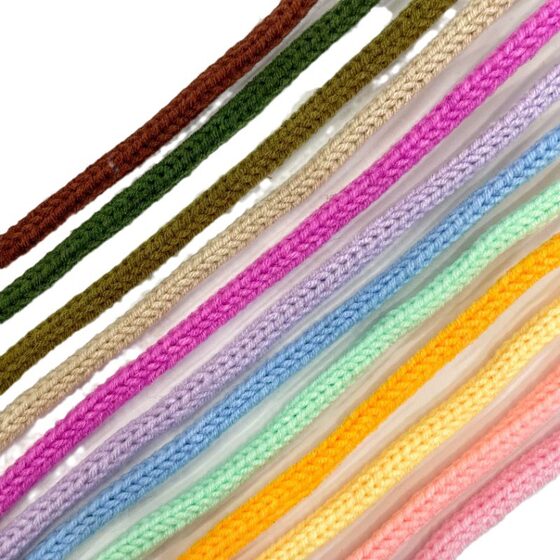 Multicolor Round Wool Knitted Ribbon Bow Jewelry Clothing Shoes Hat Packaging Handmade DIY Lace Belt Doll
