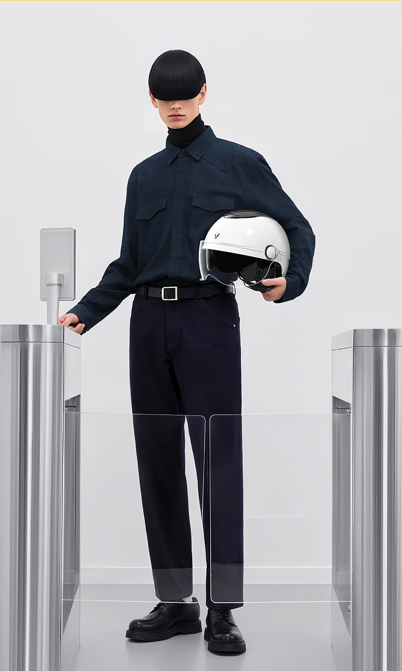 Helmet for Electric Scooter with Sunroof, 3C Certified, Suitable for All Seasons, Breathable, Dual Visor, Battery Motorcycle Safety Helmet for Men