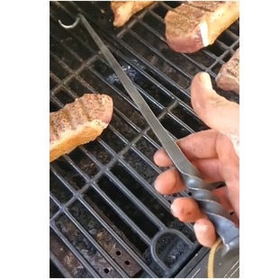 Cross-Border Popular Barbecue Tools Stainless Steel Meat Hook Flipping Steak Tools Factory Direct Sales
