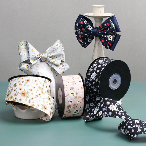 Double-sided bronzing dot printed fabric belt DIY handmade bow hair accessories bow tie top hat pet chest tie