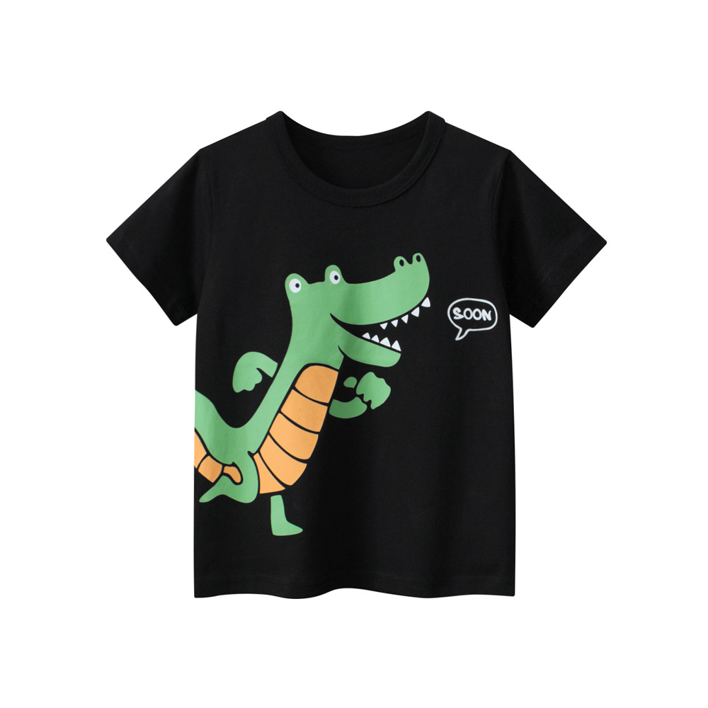27kids niños verano nuevo estilo 2025 hombres y bebés camiseta manga corta dibujos animados versión coreana top ropa una pieza de pelo