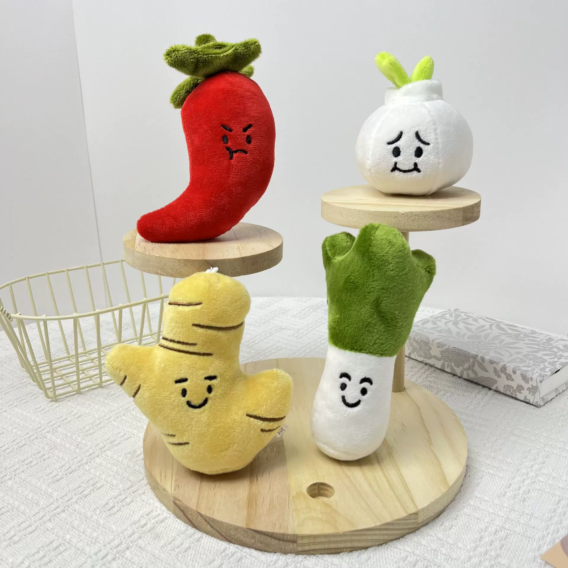 搞怪蔬菜系葱姜蒜辣椒挂件毛绒公仔钥匙扣小礼物批发娃娃玩具玩偶