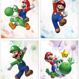 亚马逊跨境游戏水彩海报打印视频游戏墙艺术图片墙壁装饰艺术男孩