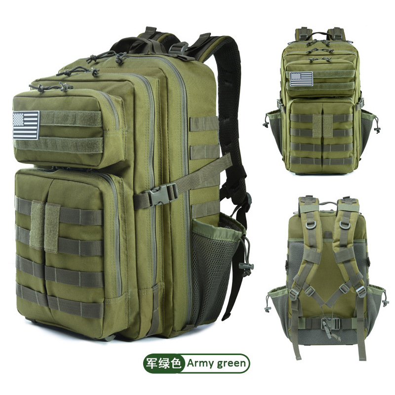 Suministro exclusivo transfronterizo de mochila táctica 3p de gran capacidad de 45l, bolsa de almacenamiento para camping, mochila deportiva para montañismo y senderismo al aire libre