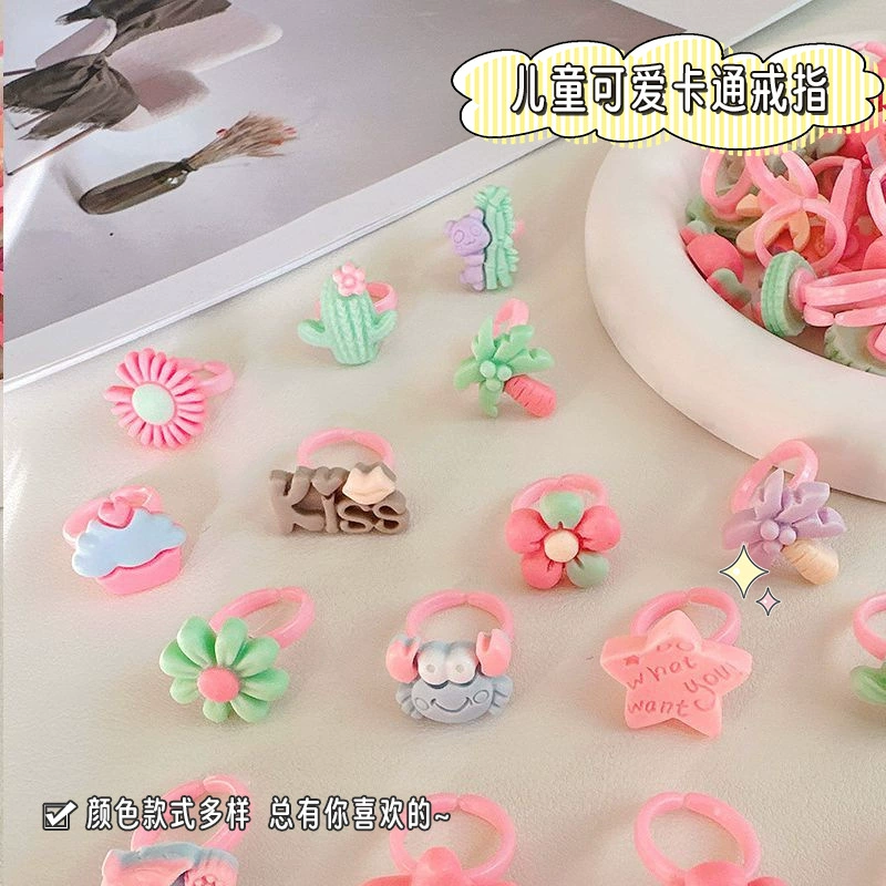 Мультфильм детская смола кольцо милая принцесса девочка детское кольцо детский сад призы подарки ювелирные изделия смешанные партии