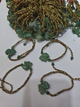 绿东陵公鸡编绳手链朱砂手链公鸡生肖翡翠A货手串红绳五彩绳批发