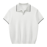 ZF8110-B复古拼色翻领OLO衫男夏季薄款休闲针织短袖T恤上衣，男装针织衫/毛衣，星座614