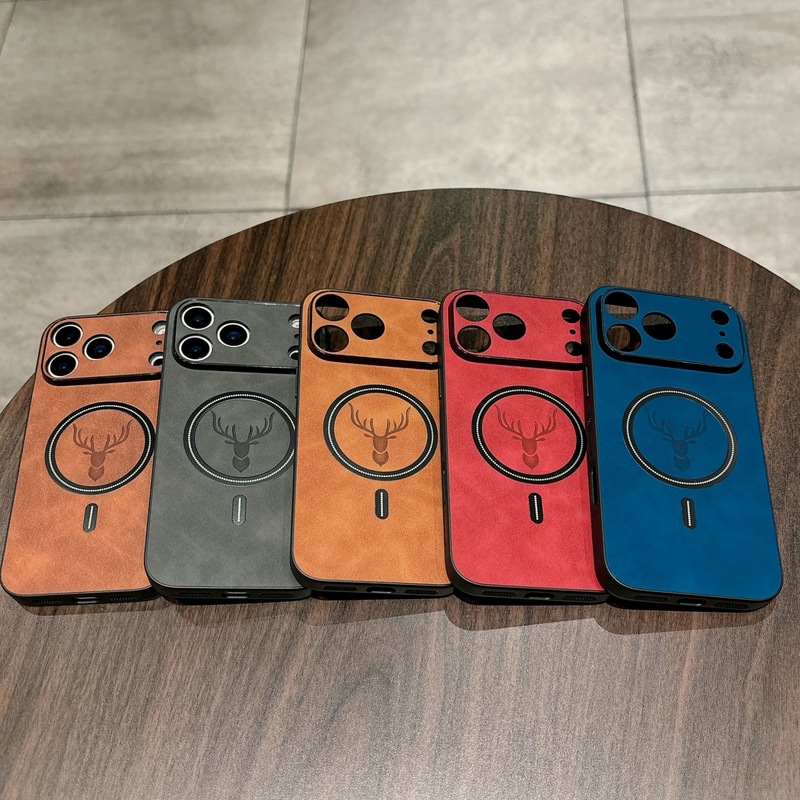 iPhone17Promax 鹿頭磁気 15 携帯電話ケース Apple 16pro ラムスキン保護カバークロスボーダー|undefined