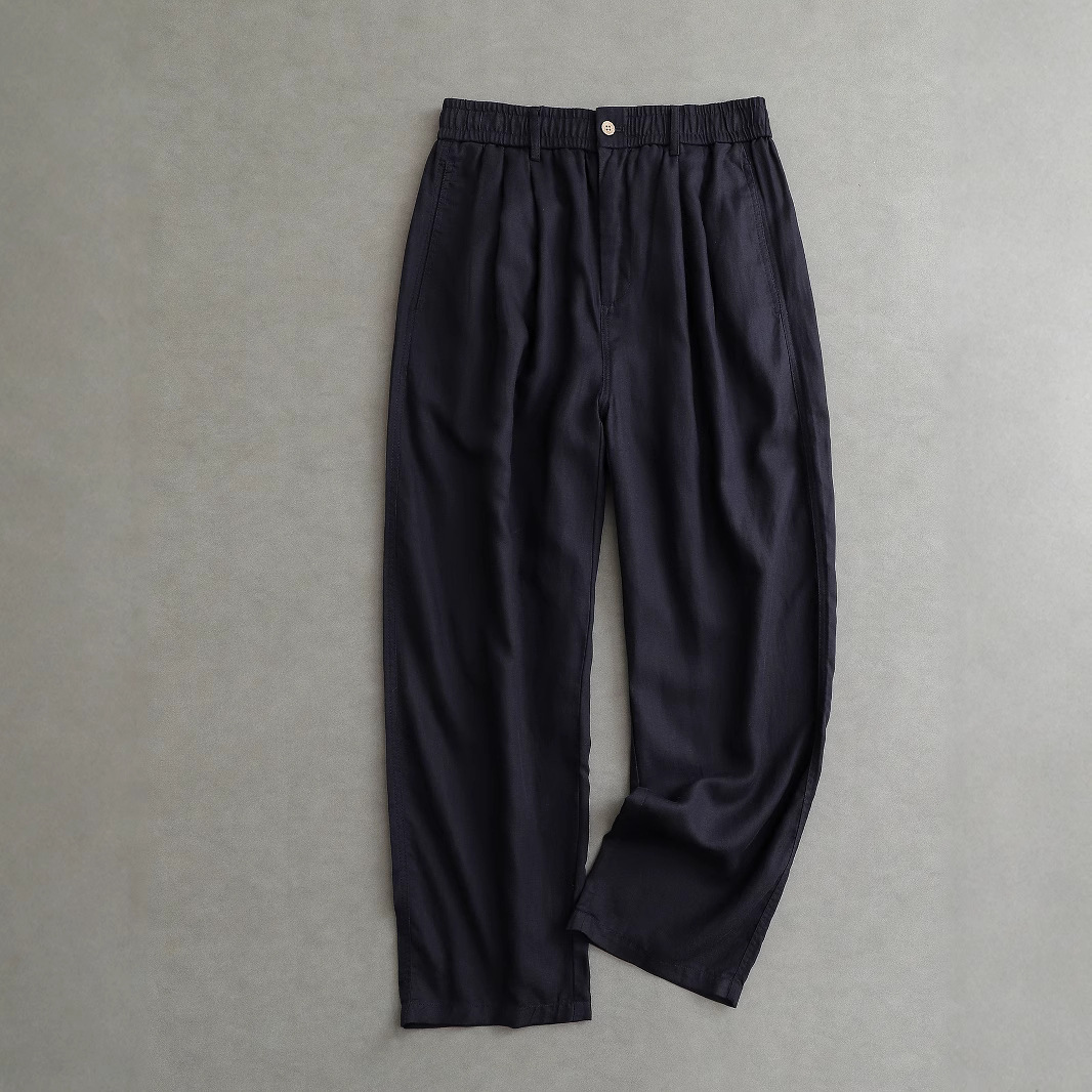 Yan Ying Men's New Straight Leg Pants Linen Summer Cool Loose Wide Leg Pants A198