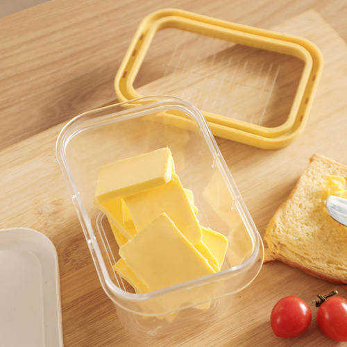 Butter cutting storage box wholesale fresh-keeping plastic refrigerated cheese cheese packaging refrigerator food storage box with lid