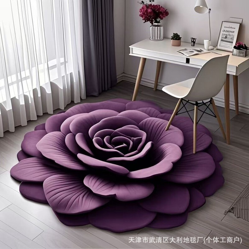 3D視覚花卉異形珪藻泥マット洗面台装飾マットトイレ吸水マット浴室マット|undefined