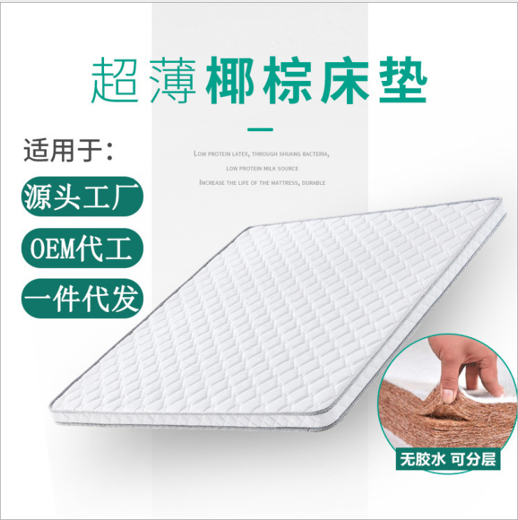 Coconut Palm mattress glue-free 3E COCONUT DREAM Wei thin brown mat school dormitory students single double hard mattress tatami wholesale Coconut Palm mattress glue-free 3E COCONUT DREAM Wei thin brown mat school dormitory students single double hard mattress tatami wholesale