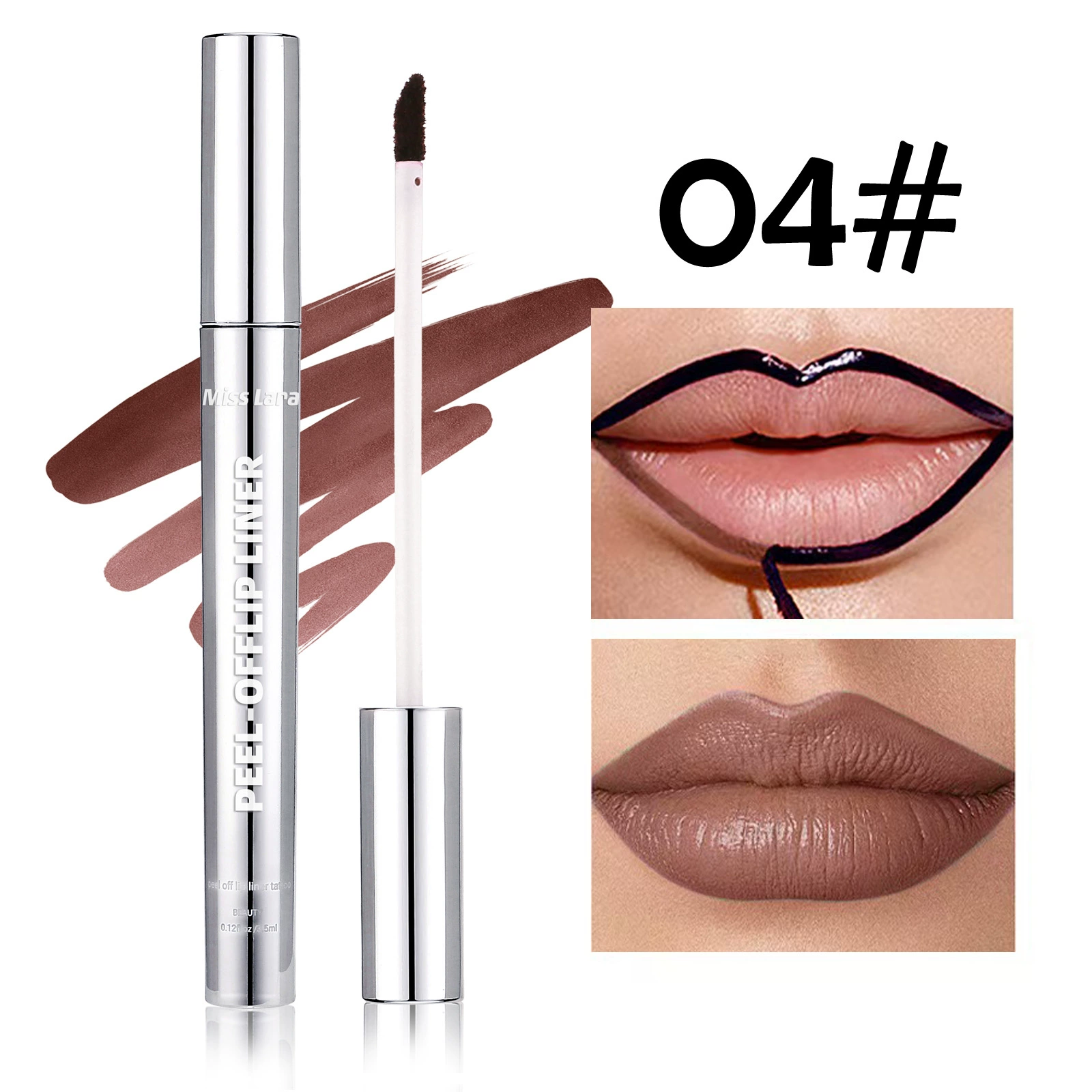 Съёмный матовый блеск для губ (Miss Lara) Tear Lip Line — карандаш-кисть и прозрачная праймер, 3,5 мл