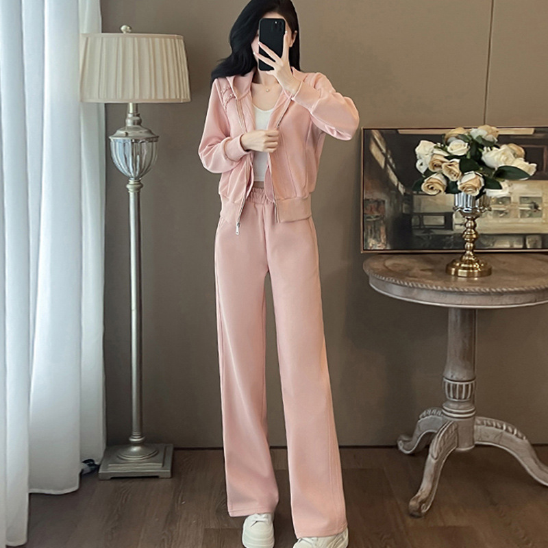 绿色运动休闲套装女秋冬2025新款时尚减龄洋气炸街卫衣卫裤两件套|undefined