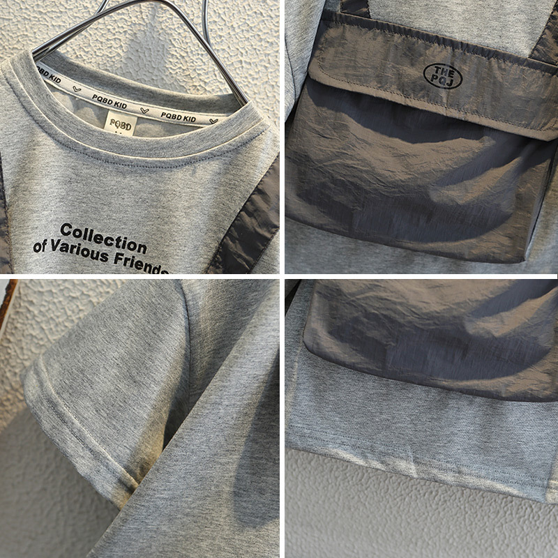 7934 Camiseta de manga corta para niños Ropa de verano Ropa para niños Bebé para niños Mochila Ropa delgada de verano de dibujos animados