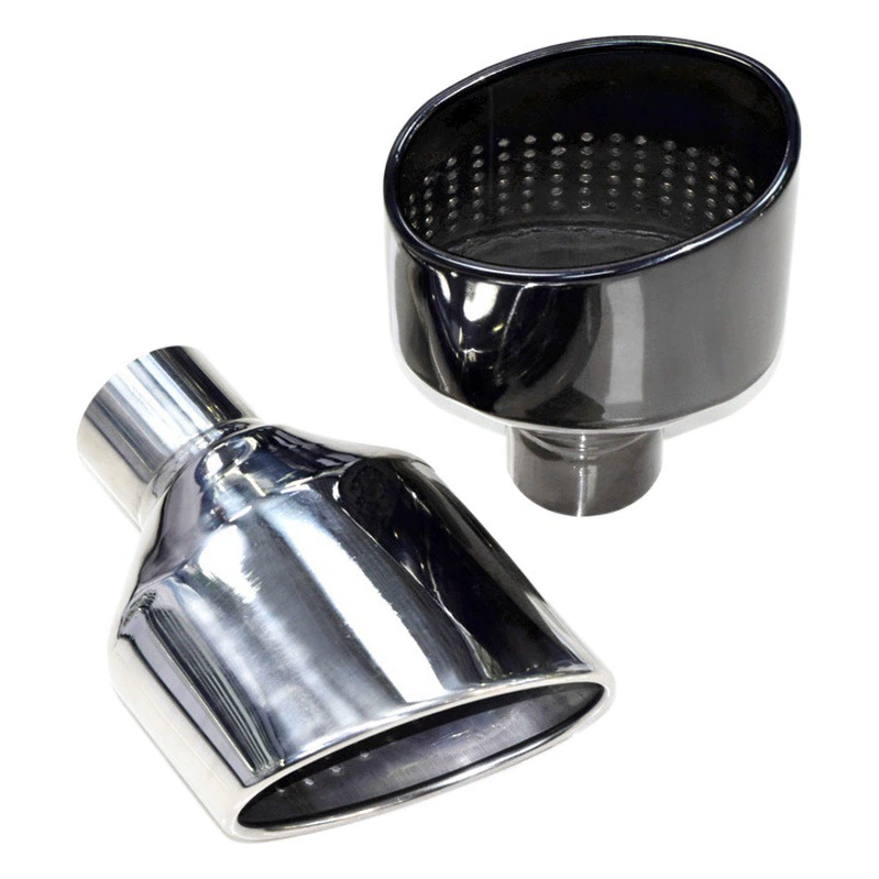 Универсальная выхлопная труба из нержавеющей стали модифицированный глушитель декоративная горловина овальный большой рот 152 см хвост горло серебристо-черная сетка