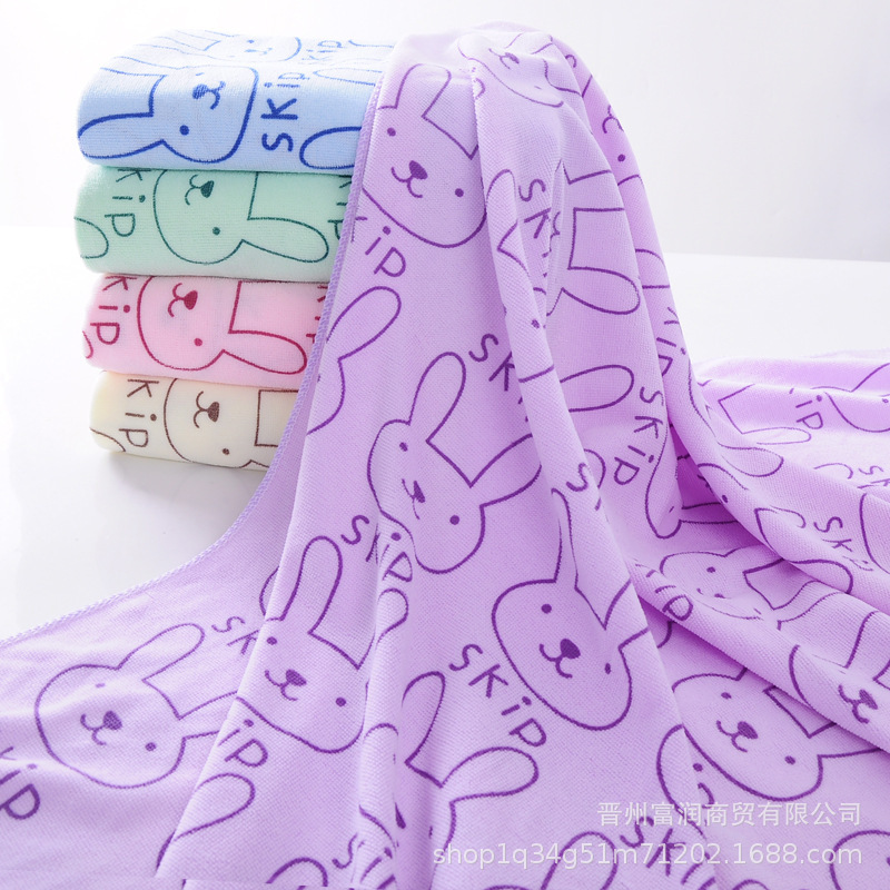 Beach Towel Bath Towel Fine Fiber Printed Rabbit Head Children's Bath Towel Household Soft Absorbent Non-Shedding Quick-Drying Towel Wholesale Beach Towel Bath Towel Fine Fiber Printed Rabbit Head Children's Bath Towel Household Soft Absorbent Non-Shedding Quick-Drying Towel Wholesale