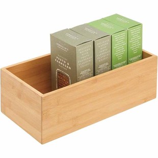 Bamboo Wood Rectangular Lidless Wooden Box Desktop Storage Box Wooden Cosmetic Perfume Finishing Box