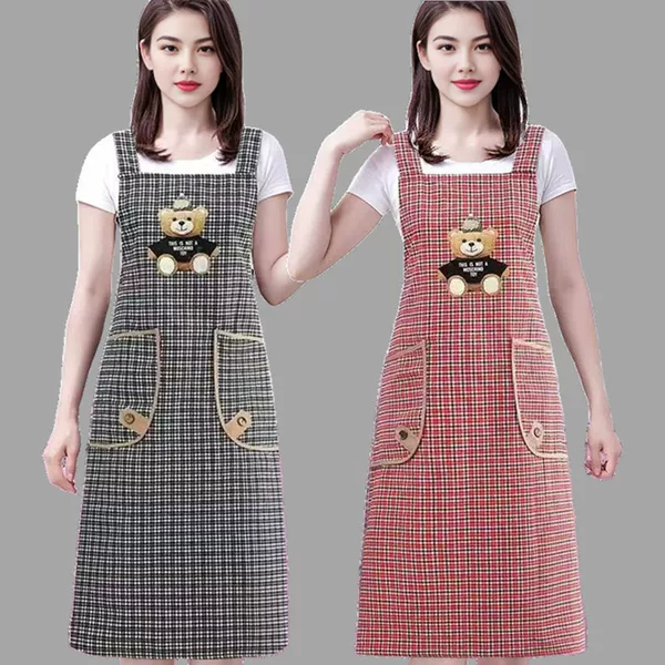 A Drop-Shipping Fashionable Work Apron over the Knee, Sweet and Long, Extra Large Cotton, Soft and Comfortable Apron for Work