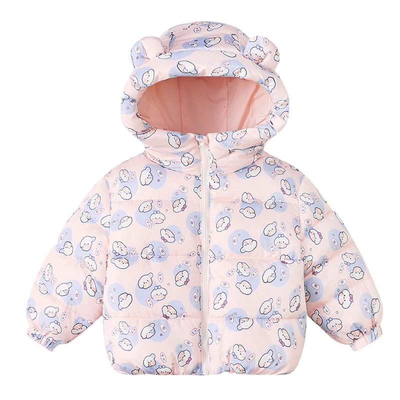 2025 otoño y invierno nuevos niños, niñas y niños pequeños y medianos ropa infantil adorable plumón ropa de algodón chaqueta de algodón