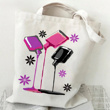 Nails Polish Canvas Tote Bag INS风指甲油印花单肩手提帆布包