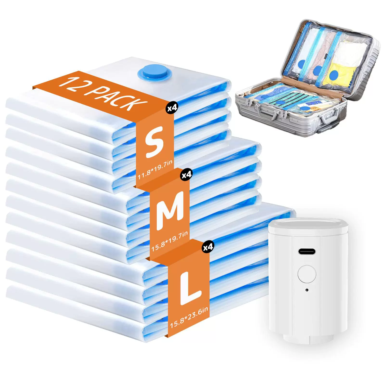 跨境旅行款真空压缩袋亚马逊热销旅游装衣服内衣玩偶真空收纳袋