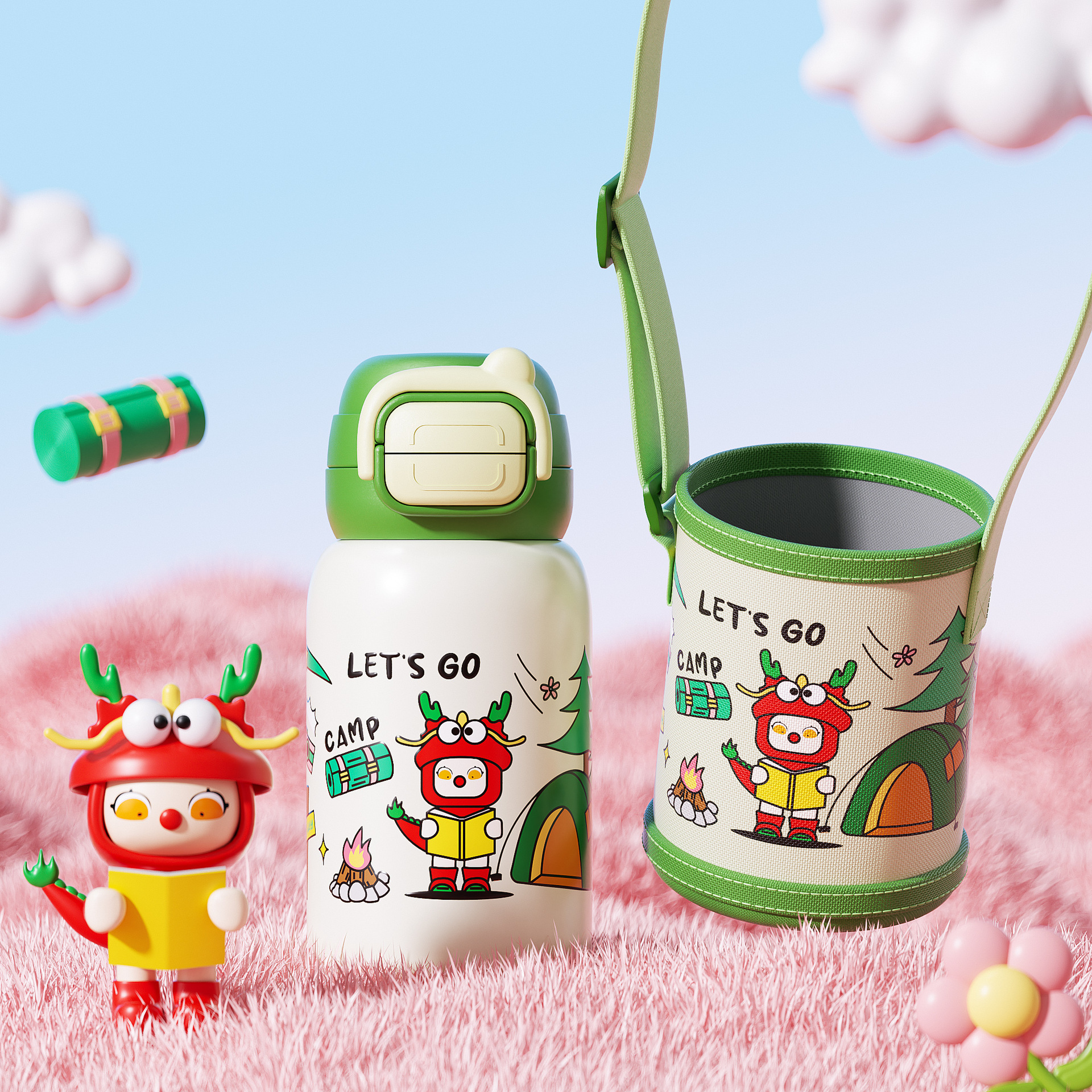 Taza de calentamiento para niños rojo de alta cara caricatura encantadora para bebés de bebés de dos bebidas taza de paja de acero inoxidable 316