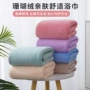 跨境纯色经编珊瑚绒沙滩巾