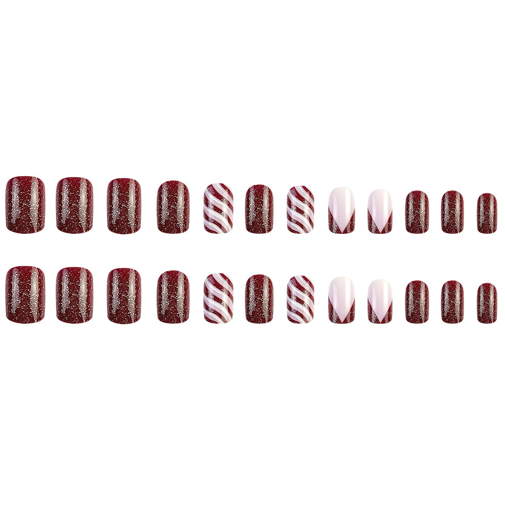 Navidad transfronteriza europea y americana usable clavo rojo y blanco a cuadros falso clavo parche Flash falso clavo terminado producto al por mayor